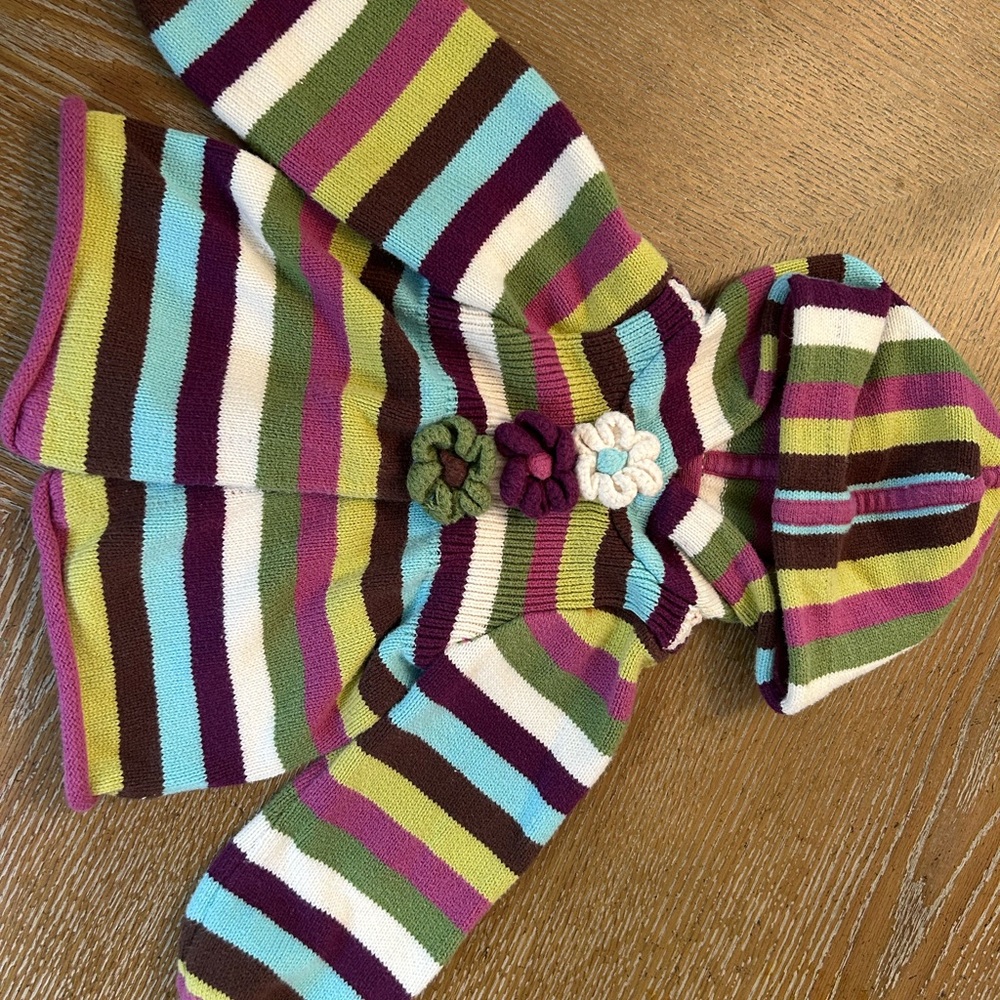 Maggie & Zoe Multicolor Striped Sweater with Flower